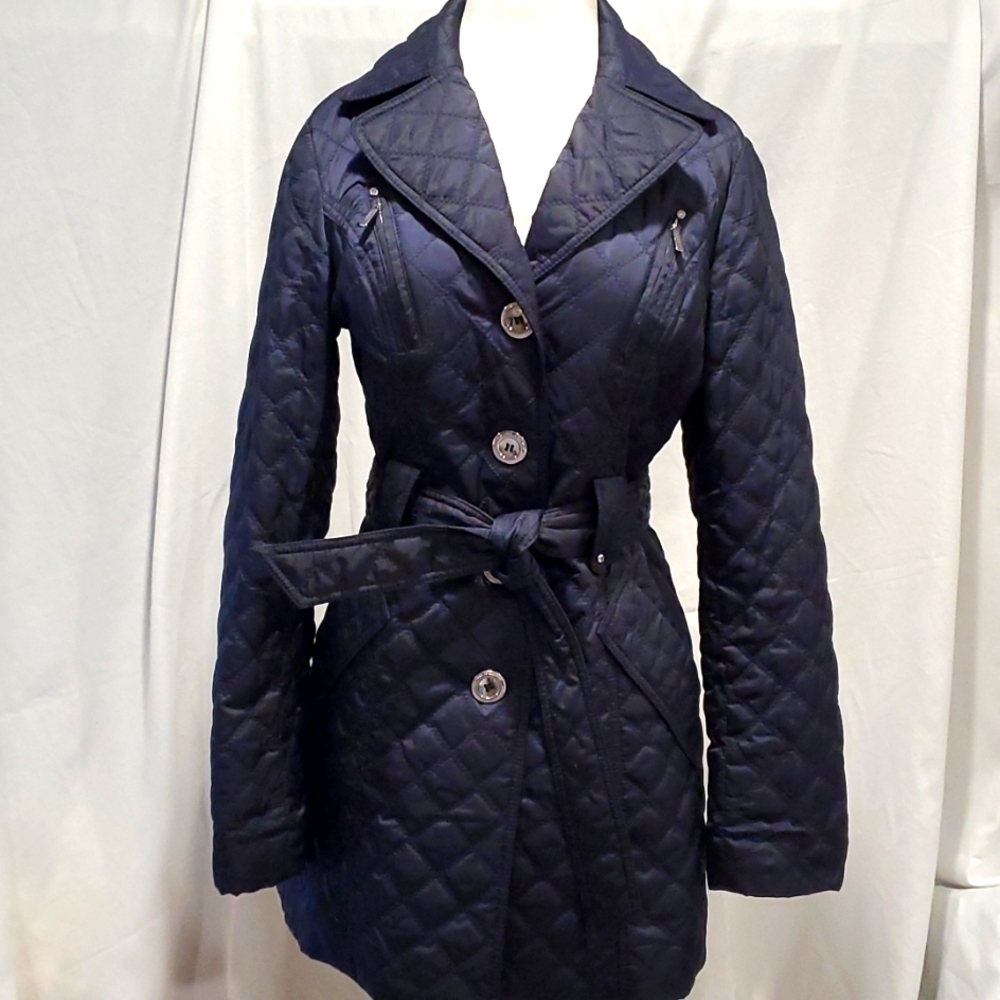 Laundry by Shelli Segal small dark blue quilted jacket